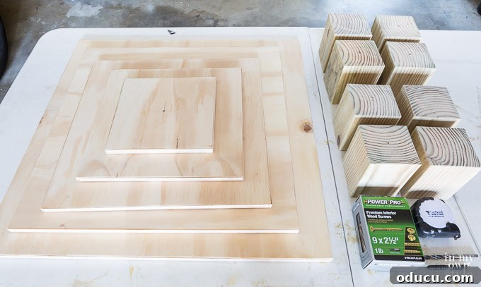 Build a Stunning Stacked Donut Wedding Centerpiece 13 Sanding the cut plywood pieces