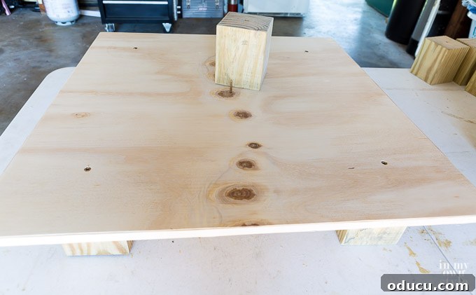 Build a Stunning Stacked Donut Wedding Centerpiece 29 Wood screw emerging from the top of the largest board