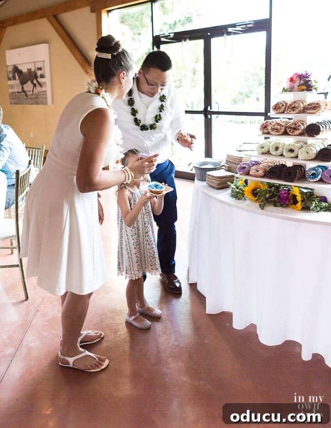 Build a Stunning Stacked Donut Wedding Centerpiece 7 Assortment of small pastries and treats on a tiered stand