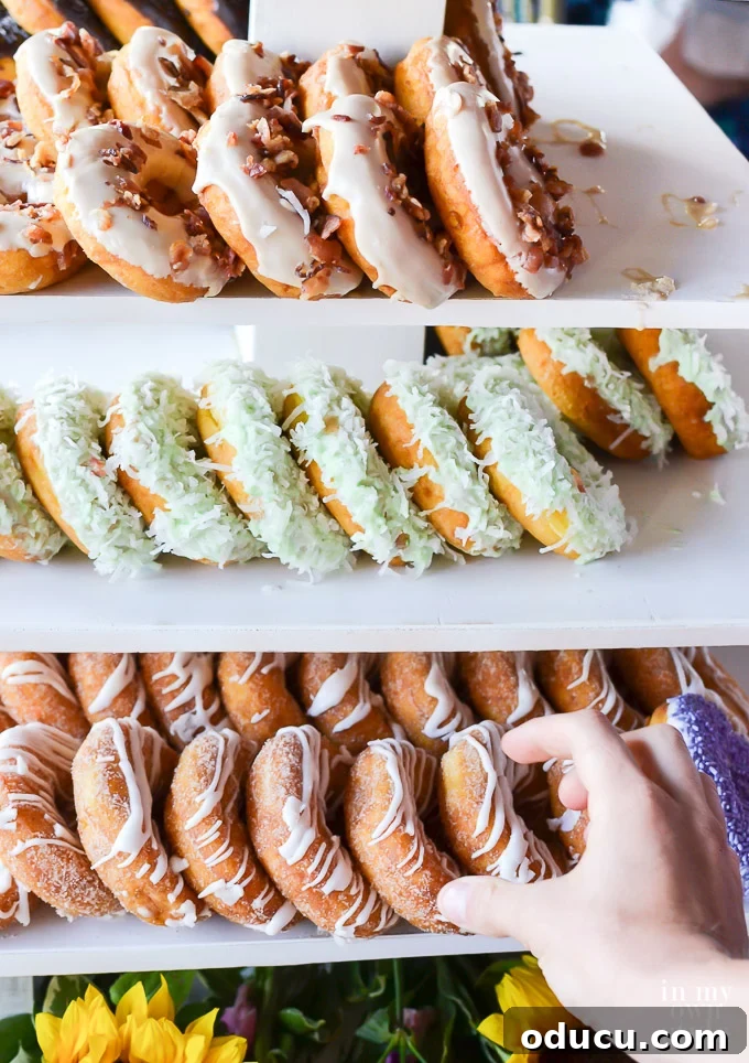 Build a Stunning Stacked Donut Wedding Centerpiece 9 Assembled wooden tiered donut stand ready for use