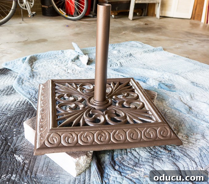 Spray painted umbrella stand