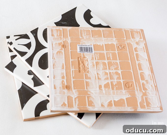 DELLA TORRE Cementina Black and White Ceramic Floor and Wall Tile for DIY projects Close-up of Della Torre Cementina Black and White Ceramic Floor and Wall Tile