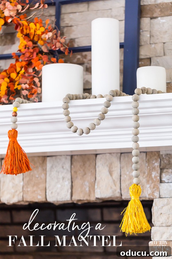Unlock Designer Fall Mantel Secrets 4 How to decorate a mantel for fall using colorful items you may already own.