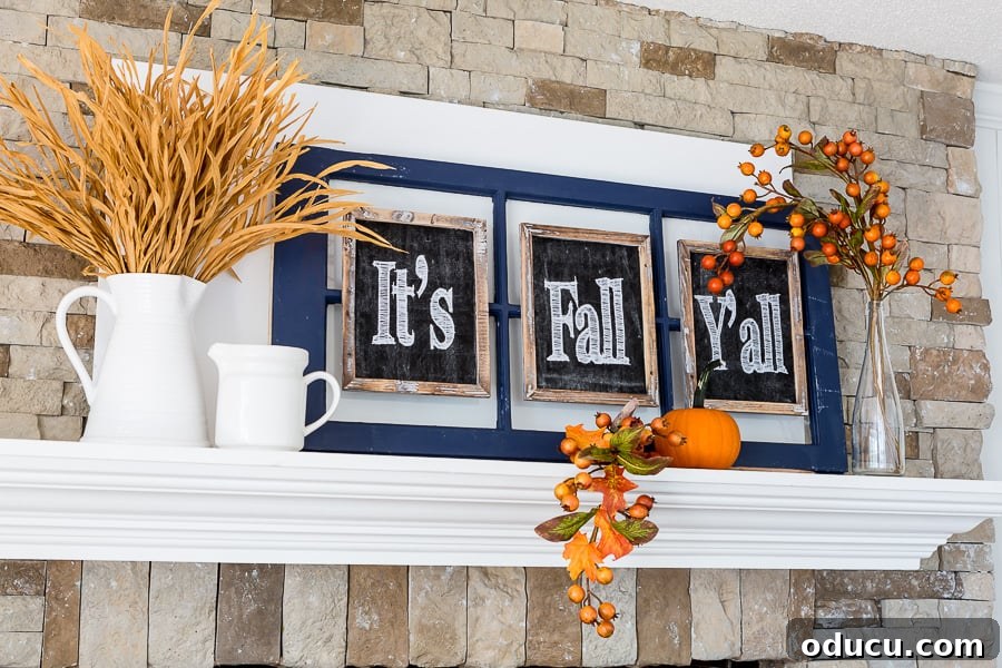 Unlock Designer Fall Mantel Secrets 2 It's Fall Y'all decorated mantel