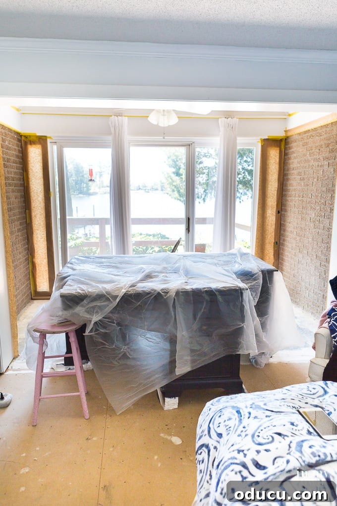 Bedroom getting ready to be painted