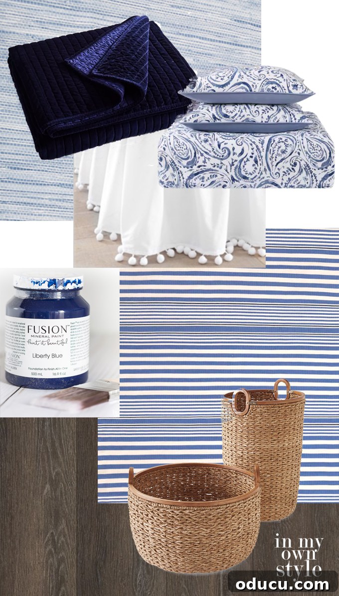 Bedroom Refresh Wallpapered Accent Wall 15 Collage of decorative accessories for Blue and White Bedroom