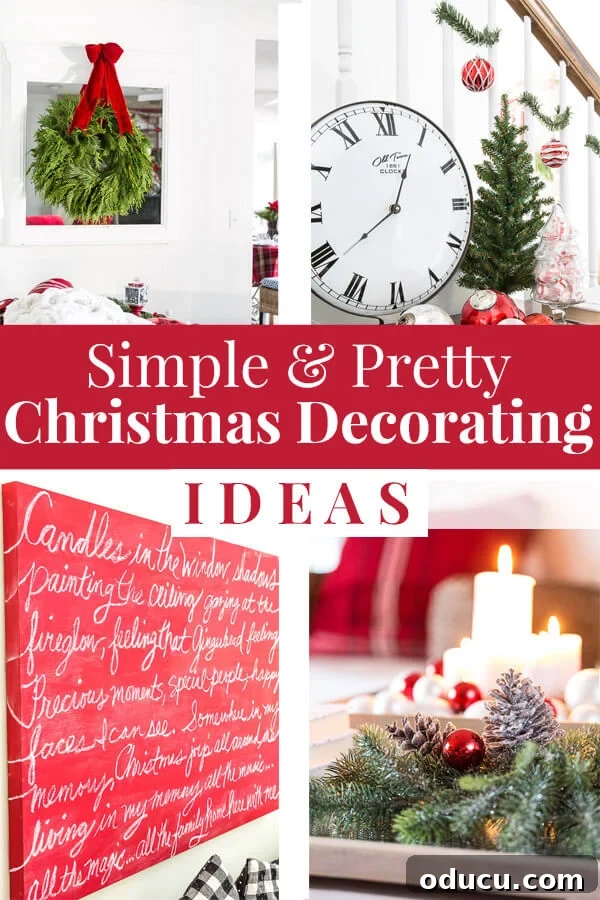 Decorate Smarter, Not Harder This Christmas 2 A serene image of simple and pretty Christmas decorating ideas, showcasing how to create a festive atmosphere with minimal effort, including wreaths, candles, and tree decor.