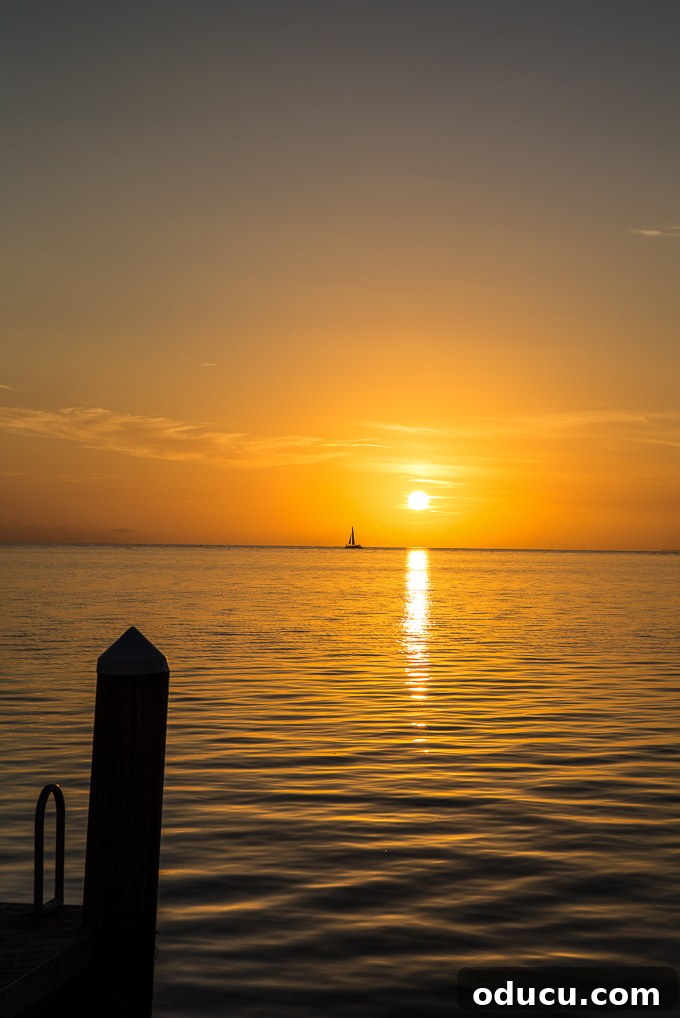Keys Island Drive Adventure 24 Spectacular sunset over the Florida Keys, with colorful sky reflected on water