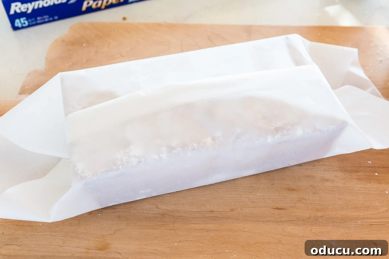 Elevate Your Loaf Cake Gifts with Festive Wrapping 4 How to use parchment paper to perfectly wrap a pound cake or loaf of bread, ensuring freshness for a gift.
