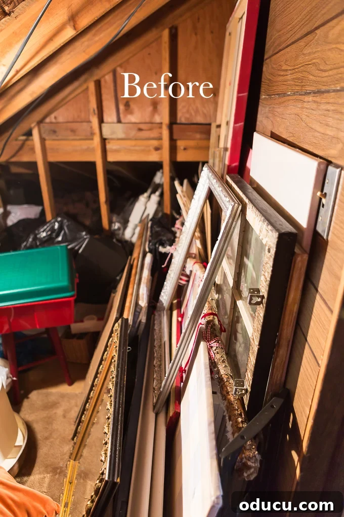 Un-organized attic storage