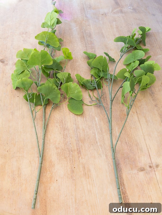 two branches to use for tall vase arrangements