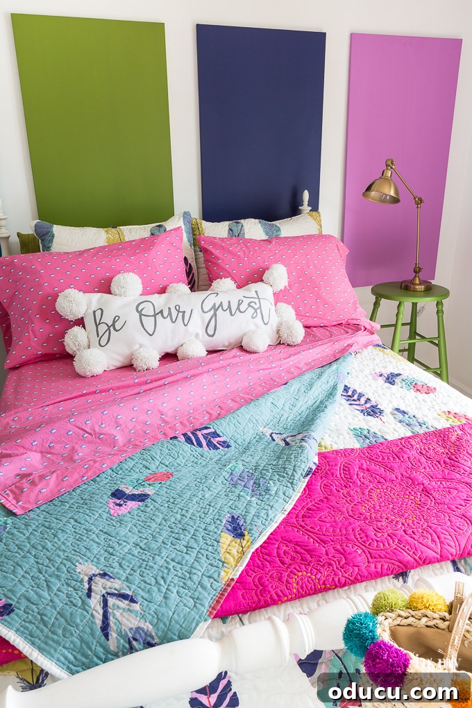 Guest Room Glow-Up: Big Color, Small Spend 2 Pink and turquoise decorating color scheme