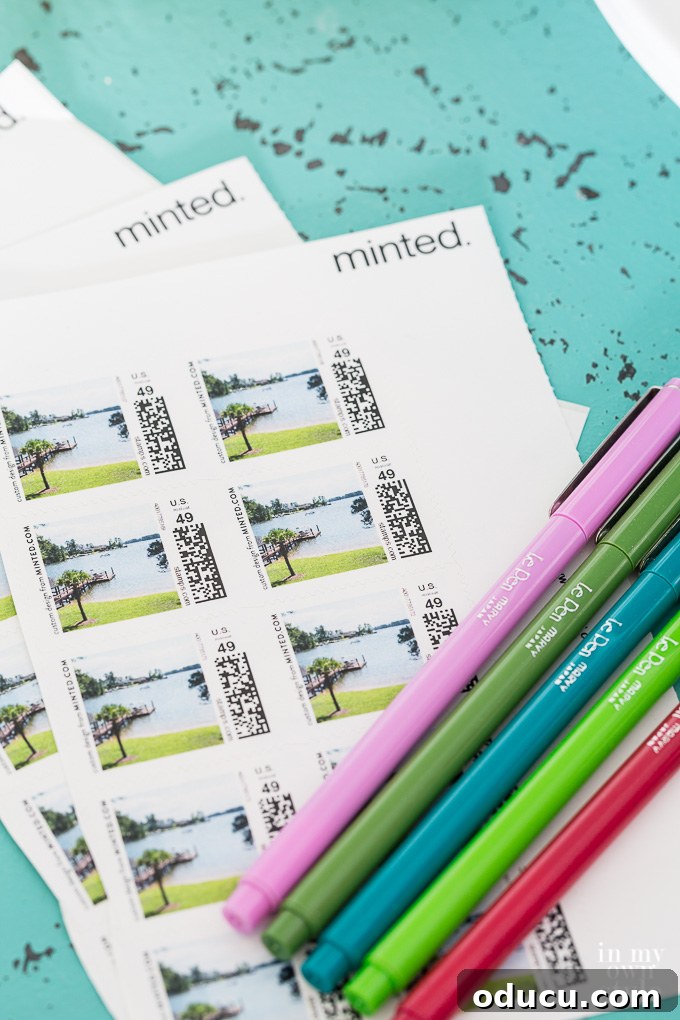 Guest Room Glow-Up: Big Color, Small Spend 13 Customized Photo stamps from Minted