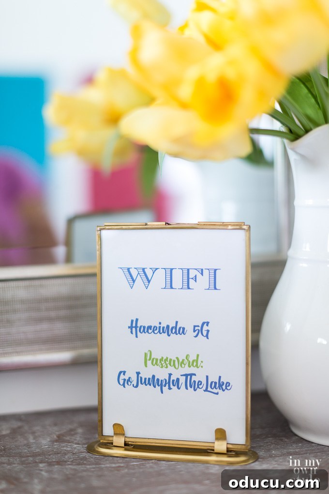 Guest Room Glow-Up: Big Color, Small Spend 17 WIFI printable for guest rooms
