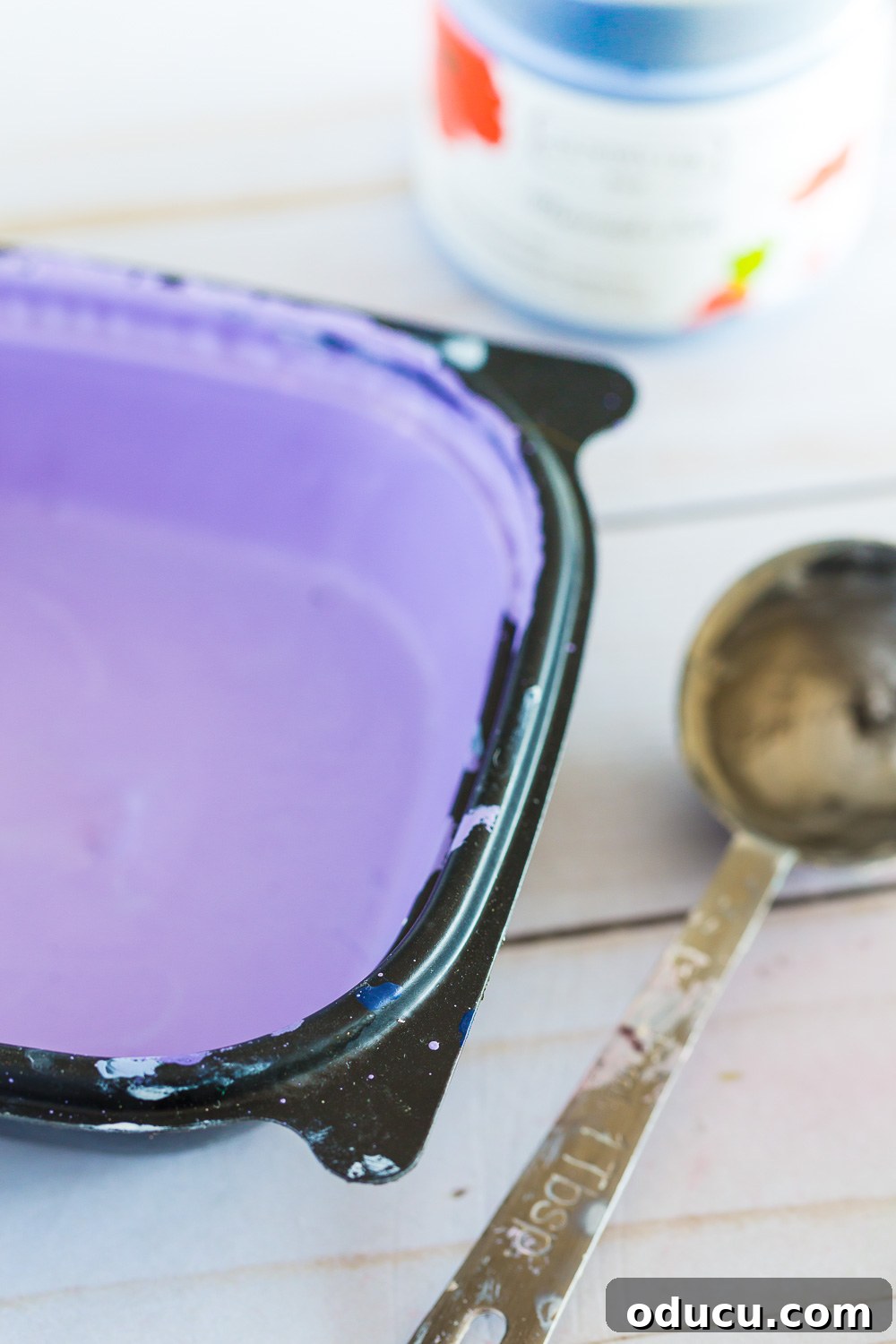 From Discarded to Dazzling: My Ultimate Furniture Upcycle 11 Mixing two colors of Country Chic Paint plus purple iris