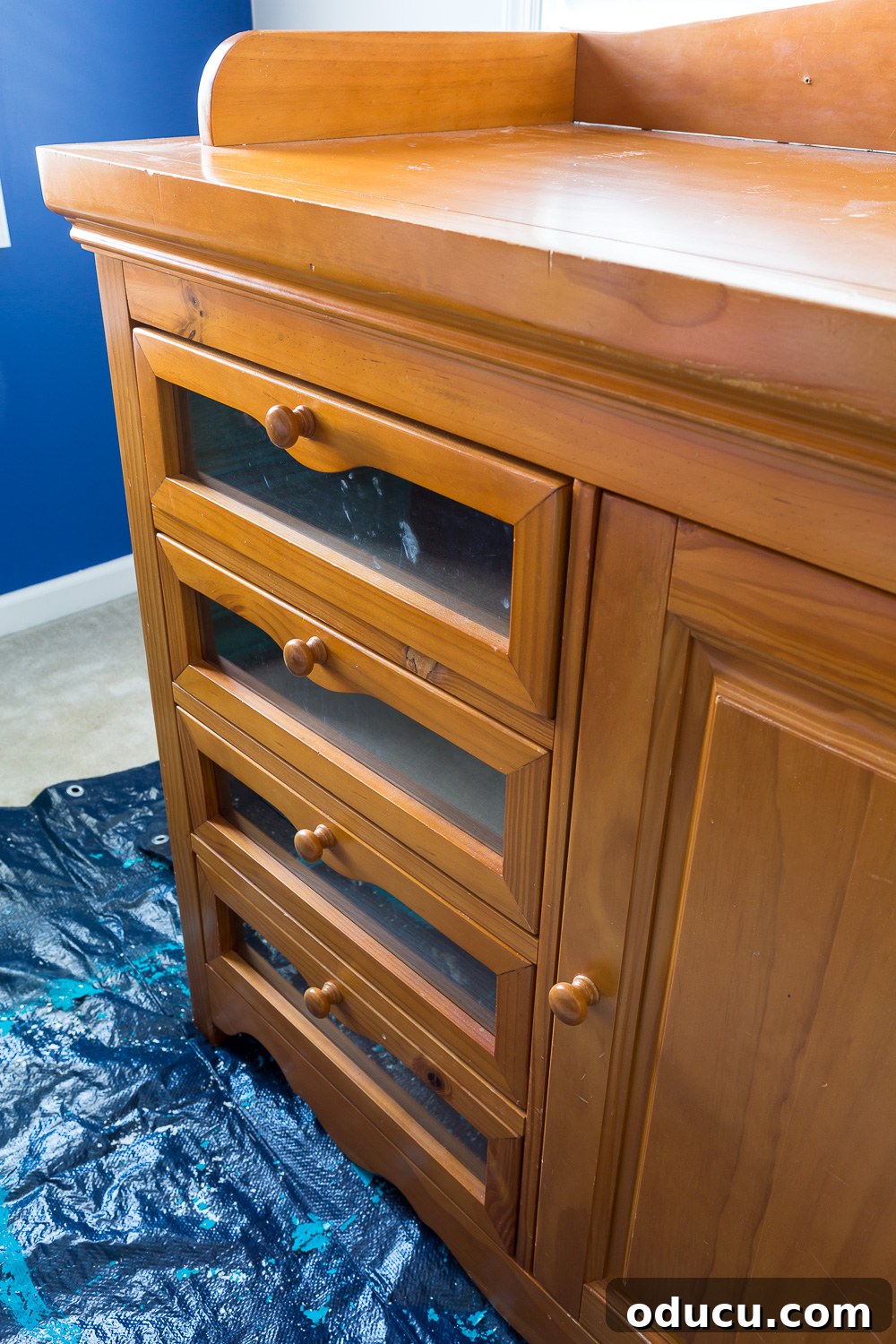 From Discarded to Dazzling: My Ultimate Furniture Upcycle 2 Thrift store furniture makeover of a baby changing table using Country Chic Paint