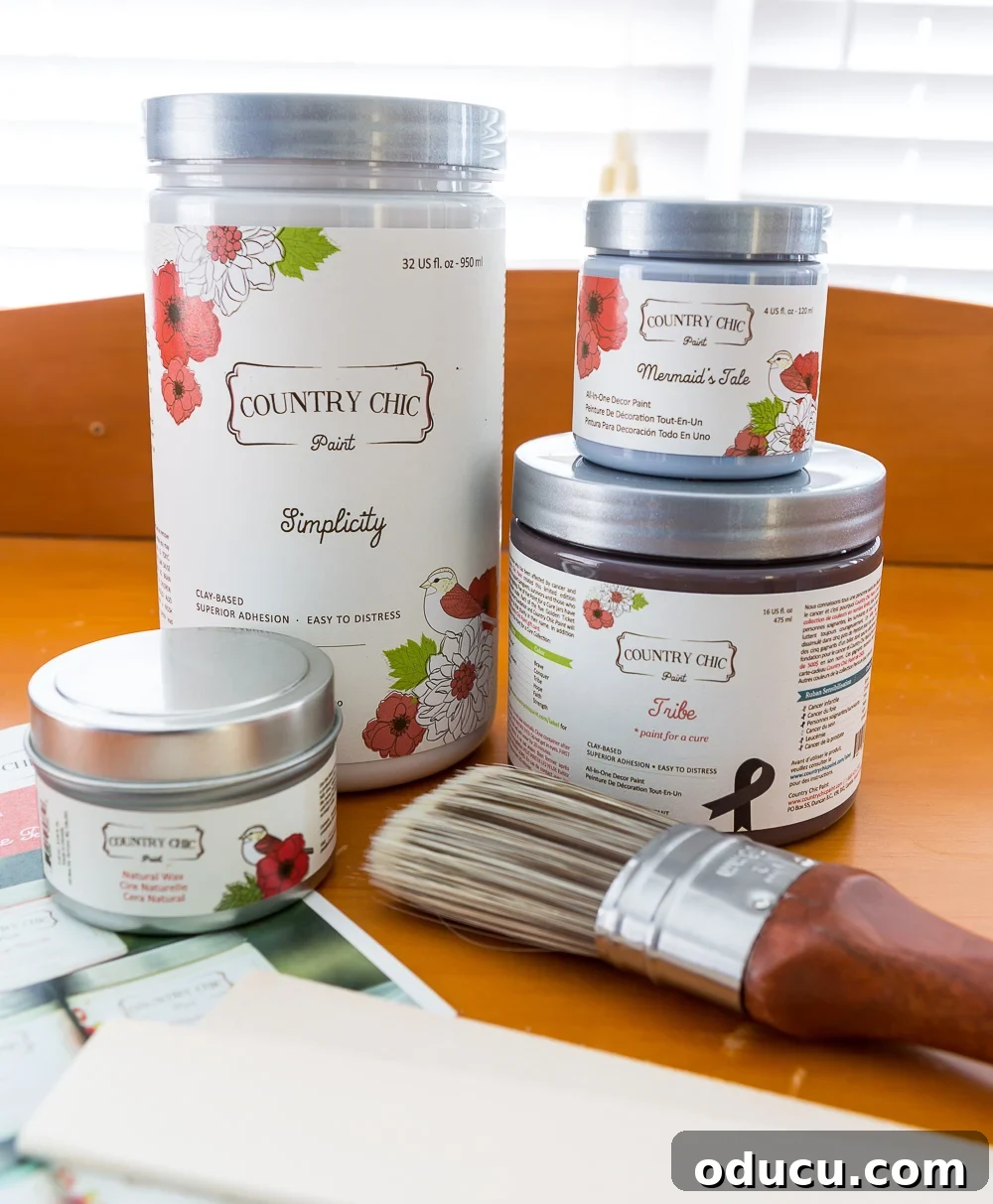 From Discarded to Dazzling: My Ultimate Furniture Upcycle 3 3 colors of Country Chic Paint on top of table
