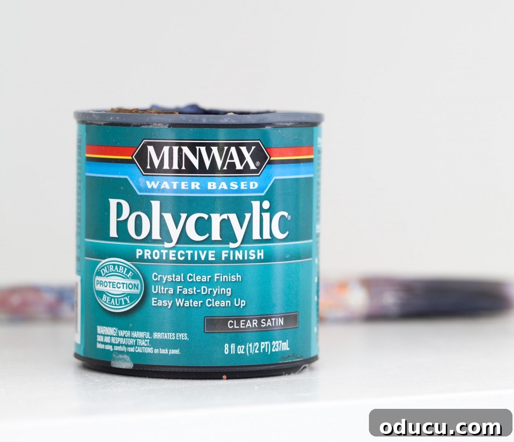 Best Topcoats and Sealers for Lasting Painted Furniture Finishes 11 Polycrylic sealer for furniture and using to seal painted shelves