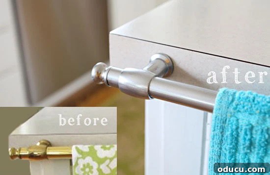 Best Topcoats and Sealers for Lasting Painted Furniture Finishes 7 Before and after metal towel bar after being spray painted and sealed with a spray sealer.