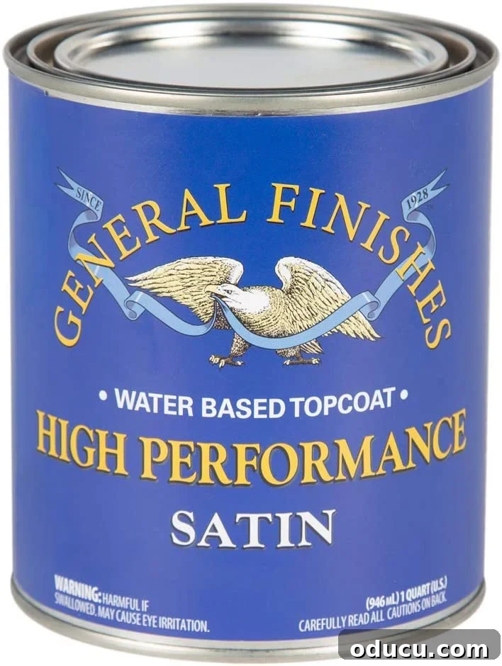Best Topcoats and Sealers for Lasting Painted Furniture Finishes 8 a can of General Finishes water based top coat sealer is a good paint sealer for wood.