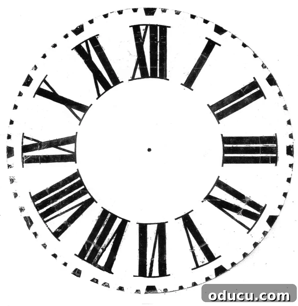 DIY Giant Farmhouse Wall Clock 4 A high-quality image of the Fixer Upper Wall Clock Face design, available as a free printable to guide your DIY project.