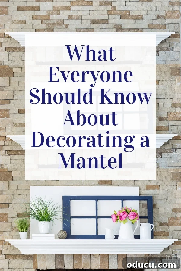 Secrets to a Perfectly Styled Mantel 2 A stunning fireplace mantel display, expertly styled using designer tips and the fundamental elements and principles of design, creating a harmonious and captivating focal point.