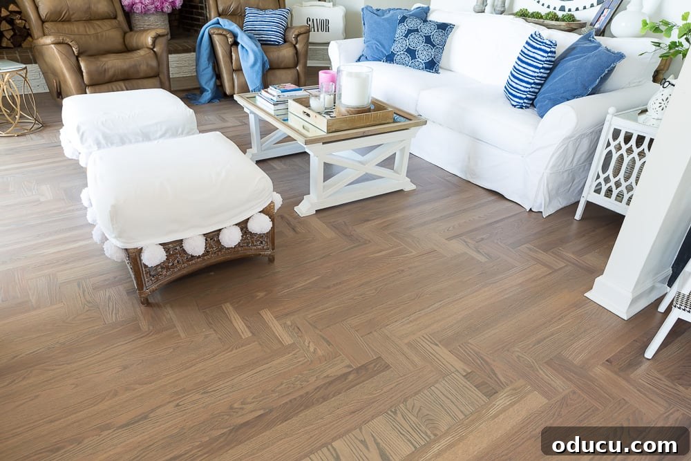 Hardwood Floor Revival: A New Beginning 9 Bona hardwood floor in Grey stain in living room.