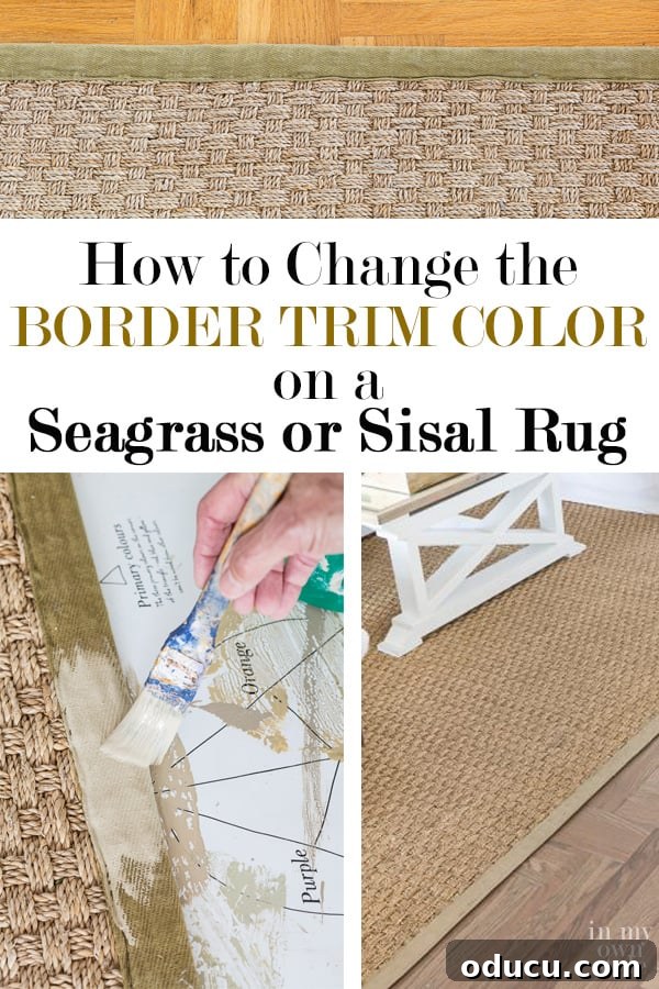 Customizing Your Seagrass Rug with Paint 15 How to paint a seagrass rug tutorial