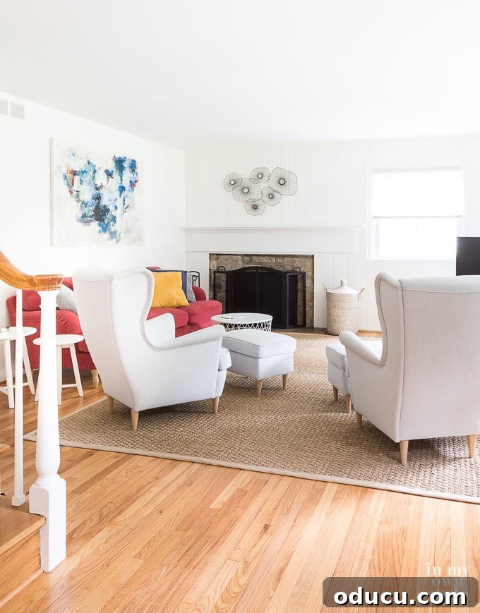 Customizing Your Seagrass Rug with Paint 5 Living room decorated with IKEA furnishings