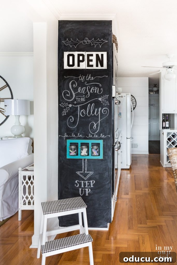 One Wall, Big Impact 4 Floor to ceiling chalkboard accent wall, perfect for creative expression