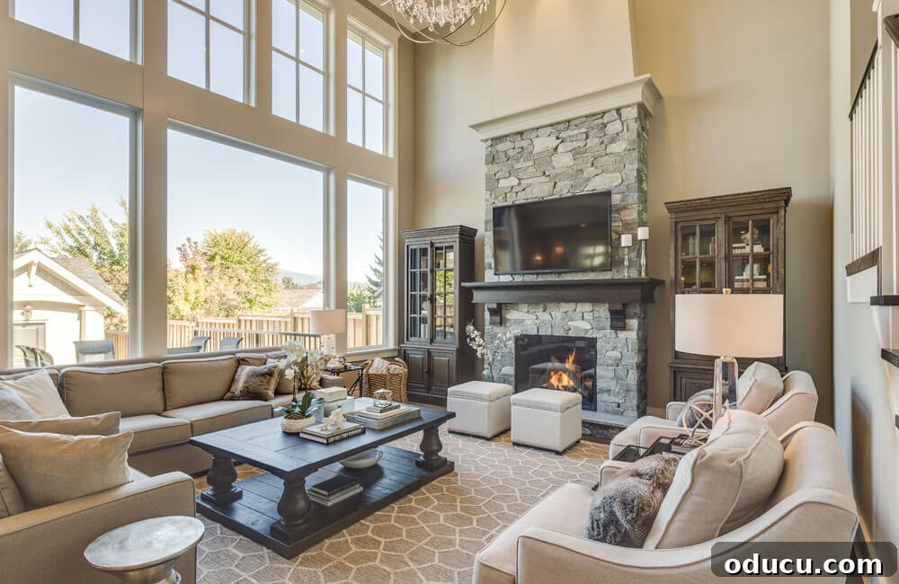 Ottomans: From Footrest to Focal Point 12 A meticulously designed room demonstrating effective decorating strategies using ottomans, optimizing space and aesthetics.