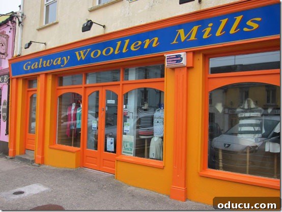 Ireland-Storefront-Orange A brightly painted orange storefront in an Irish village, adding to the vibrant streetscape