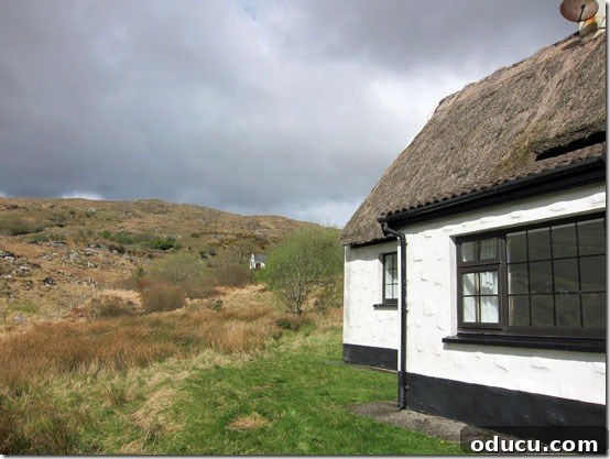 Ireland-Cottage-back The charming exterior of our traditional Irish cottage in Connemara