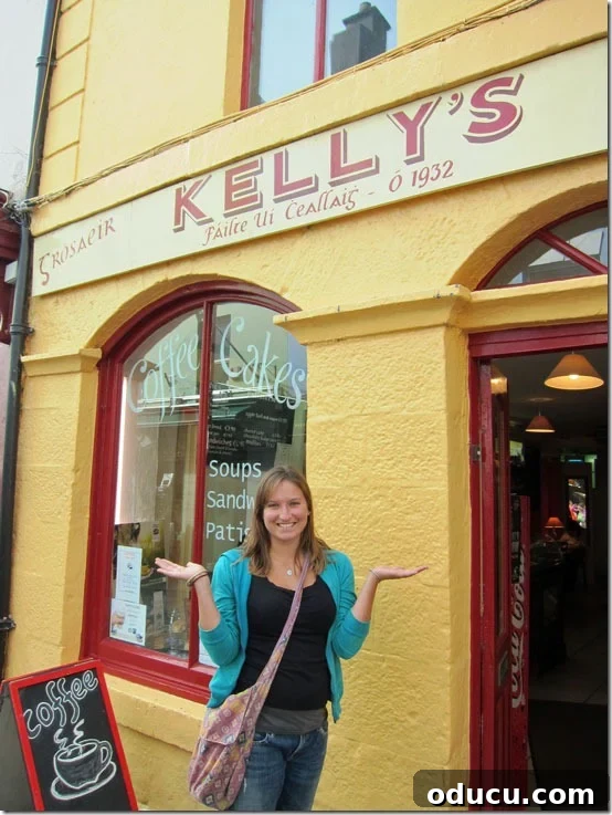 Ireland-Storefront-Kellys The charming storefront of 'Kelly's', a traditional Irish eatery