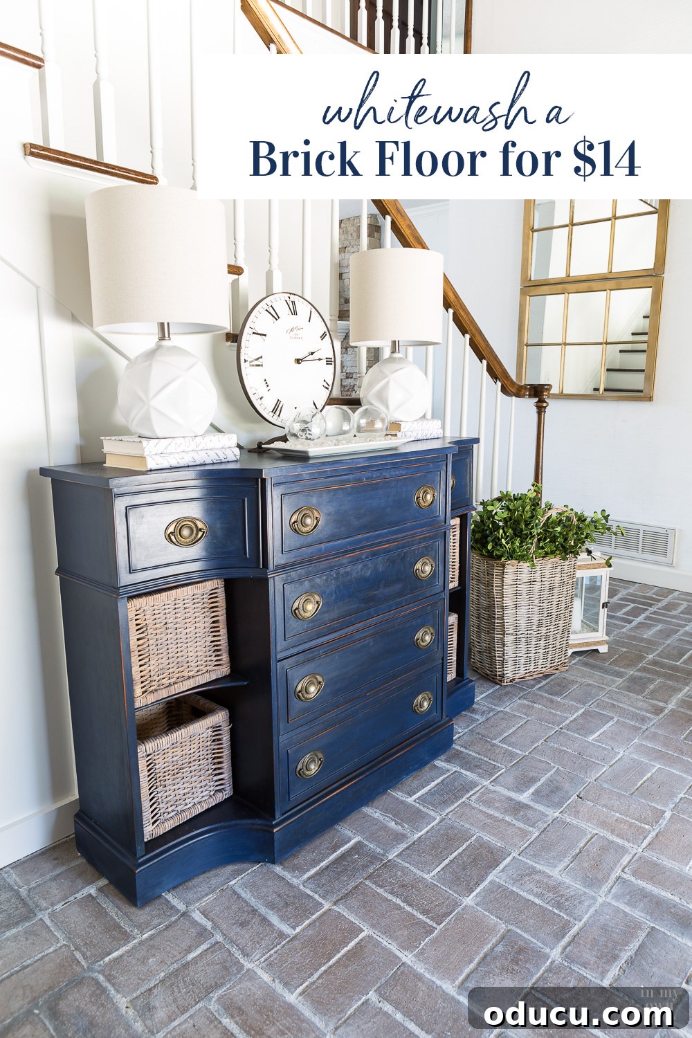 My $14 Whitewashed Brick Floor Makeover 20 How to whitewash a brick floor for $14 using grout paint. Find out how easy it is to do this DIY floor painting project in an afternoon for a room this size.
#brickflooring #brickfloormudroom #brickfloorfoyer #brickfloorkitchen #paintedfloor #whitewashbrick #DIYdecor