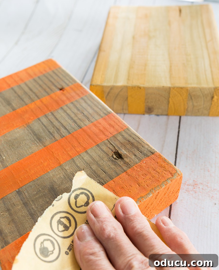 How to age painted and stained surface on wood.