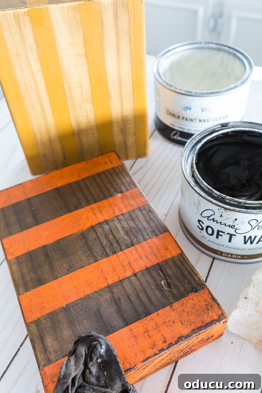 how to add a layer of soft wax to painted and stained wood.
