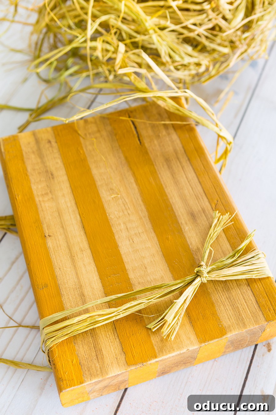 how to attach a photo to a wood block picture holder