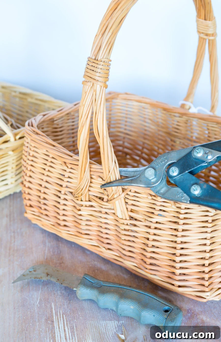 Chic Storage Without the Splurge 8 Cutting handles off of a wicker basket