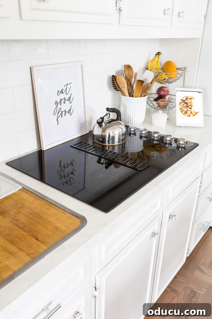 Flawless Finish: Repairing Painted Kitchen Counter Scratches and Dings 7 Picture showing the use of Minwax Polycrylic to seal repaired painted countertops.