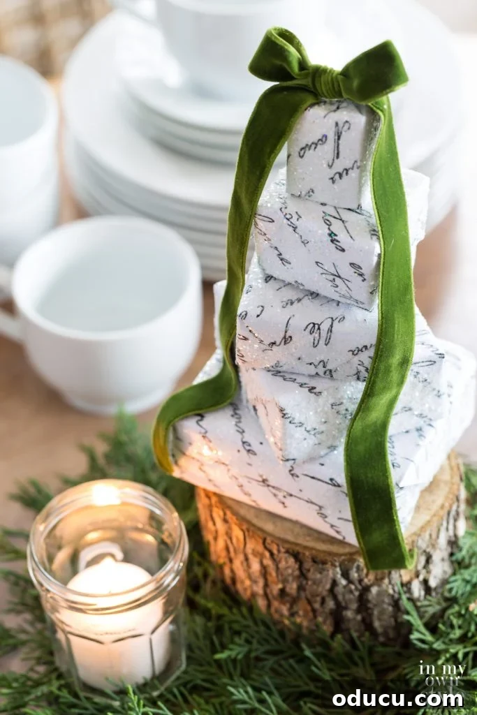 How to make a table top Christmas tree or centerpiece using boxes, a creative DIY holiday project