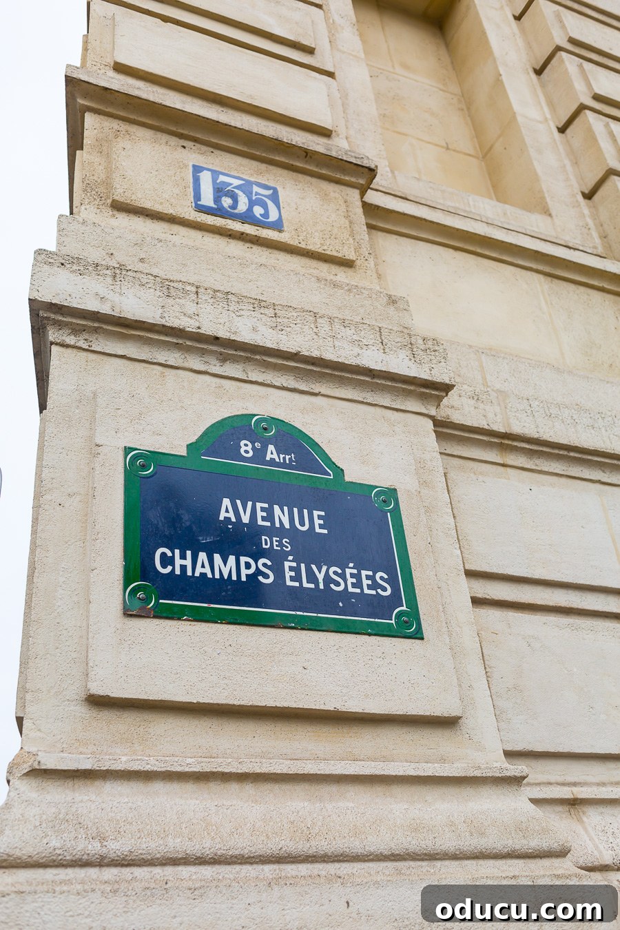 Discovering Paris on Foot 11 Enamel street sign for the Avenue Des Champs Elyseees