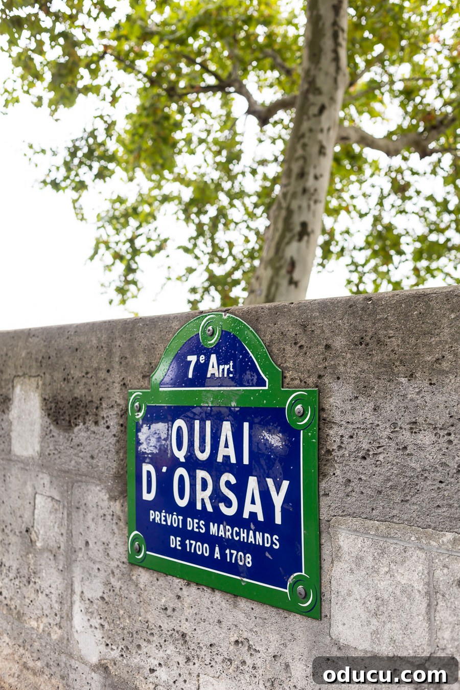 Discovering Paris on Foot 19 Enamel sign for Quai D'Orsay