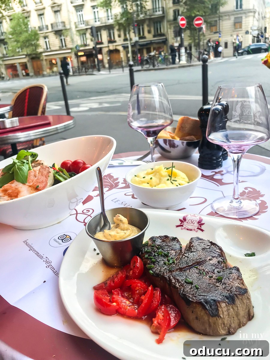 Discovering Paris on Foot 27 Eating at a cafe in St.Germain Paris