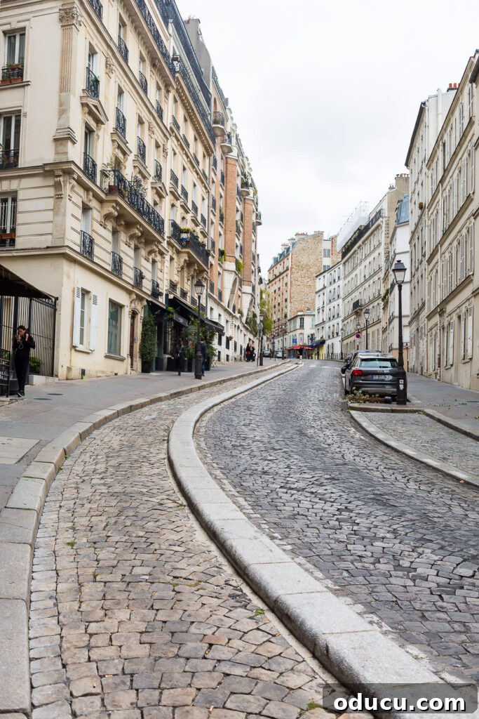 Ascending Paris's Masterpiece 12 A charming cobblestone street in Paris, hinting at the city's historic character and inviting exploration.