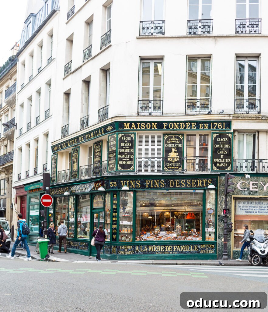 Ascending Paris's Masterpiece 10 An inviting Parisian storefront, displaying classic French design and inviting ambiance.
