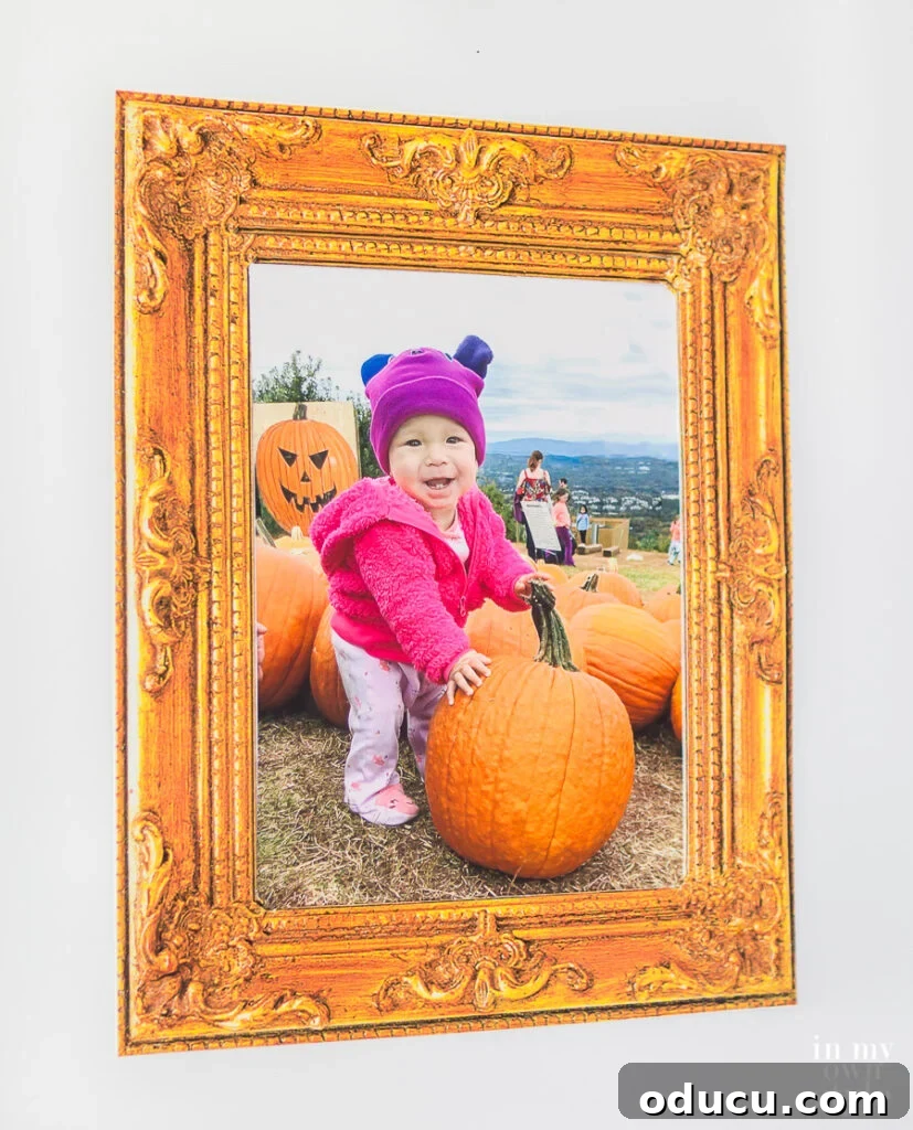 Step-by-step guide to assembling a DIY magnetic photo frame for the fridge using card stock and magnets, perfect for kids' art and photos.