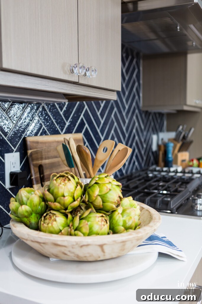 HGTV Dream Home 2020 Revealed 12 A detail shot of the elegant kitchen counter at the HGTV Dream Home, revealing exquisite finishes and design