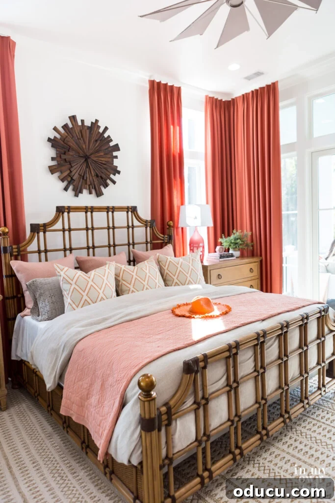 HGTV Dream Home 2020 Revealed 14 The luxurious master bedroom at the 2020 HGTV Dream Home, showcasing a bright, cheery design and elegant furnishings