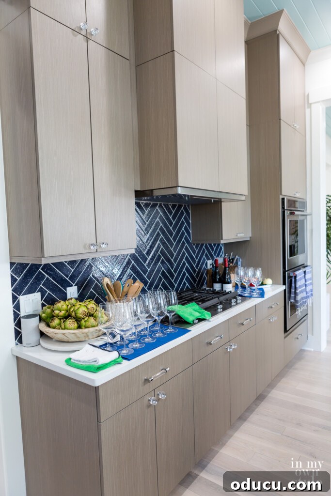 HGTV Dream Home 2020 Revealed 8 The stunning kitchen at the HGTV Dream Home 2020, featuring Cabinets to Go Charleston Driftwood cabinets that blend modern and coastal styles